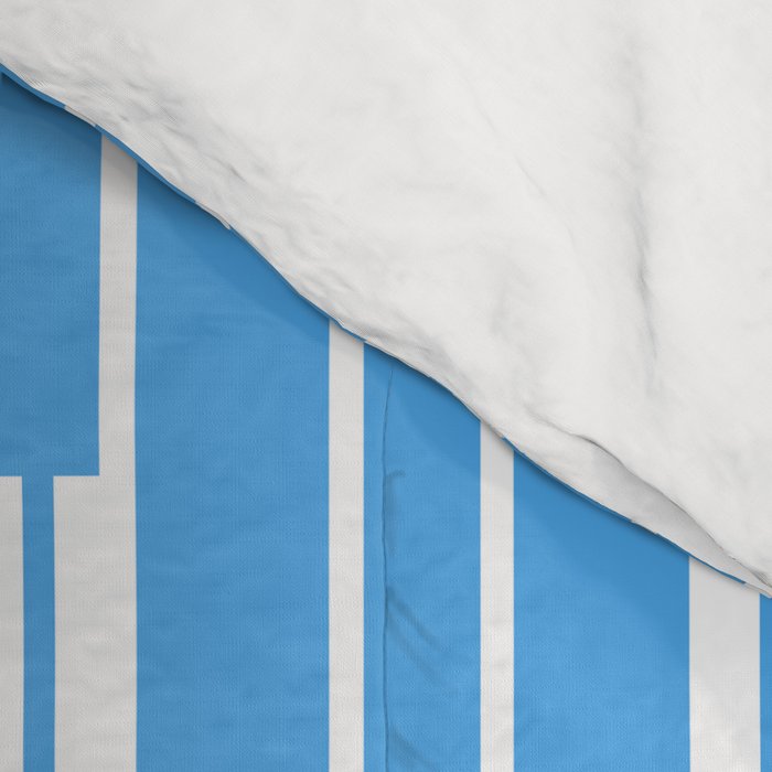 Geometric Striped Geo Chain Vertical Pattern Modern Blue and White Comforter Gallery Image 4