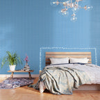 Geometric Striped Geo Chain Vertical Pattern Modern Blue and White Wallpaper Gallery Image 3