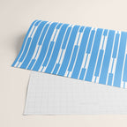 Geometric Striped Geo Chain Vertical Pattern Modern Blue and White Wrapping Paper Gallery Image 2