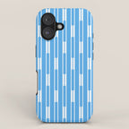 Geometric Striped Geo Chain Vertical Pattern Modern Blue and White iPhone Case Gallery Image 1
