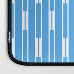 Geometric Striped Geo Chain Vertical Pattern Modern Blue and White Laptop Sleeve Gallery Image 3