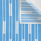 Geometric Striped Geo Chain Vertical Pattern Modern Blue and White Wall Tapestry Gallery Image 3