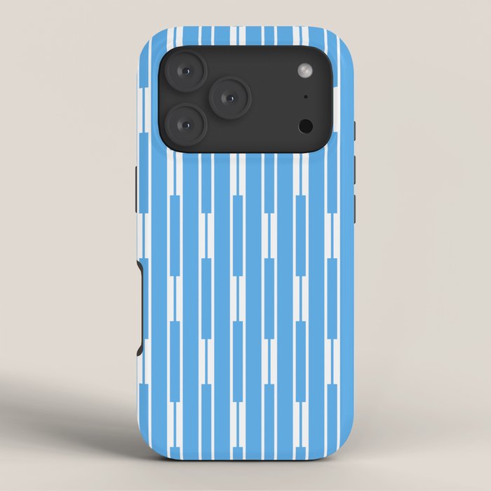 Geometric Striped Geo Chain Vertical Pattern Modern Blue and White iPhone Case Gallery Image 3