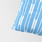 Geometric Striped Geo Chain Vertical Pattern Modern Blue and White Pillow Sham Gallery Image 4