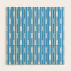 Geometric Striped Geo Chain Vertical Pattern Modern Blue and White Wood Wall Art Gallery Image 1