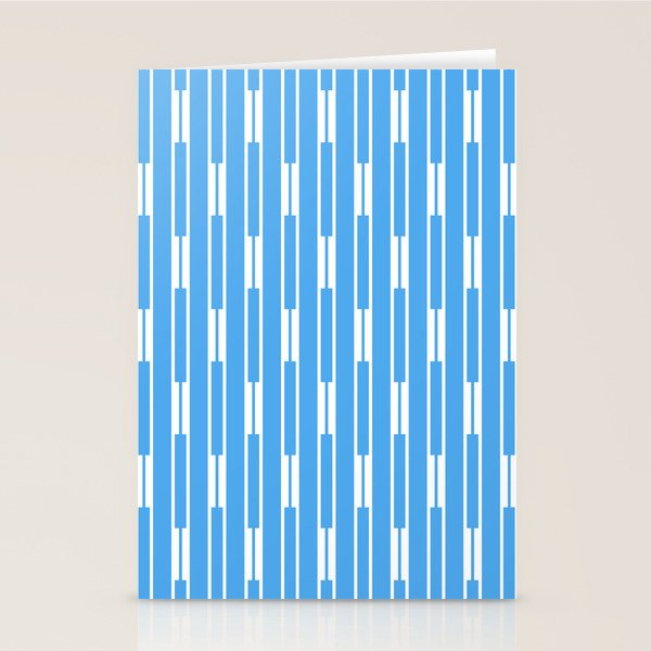 Geometric Striped Geo Chain Vertical Pattern Modern Blue and White Stationery Card Gallery Image 1