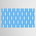 Geometric Striped Geo Chain Vertical Pattern Modern Blue and White Tablecloth Gallery Image 2