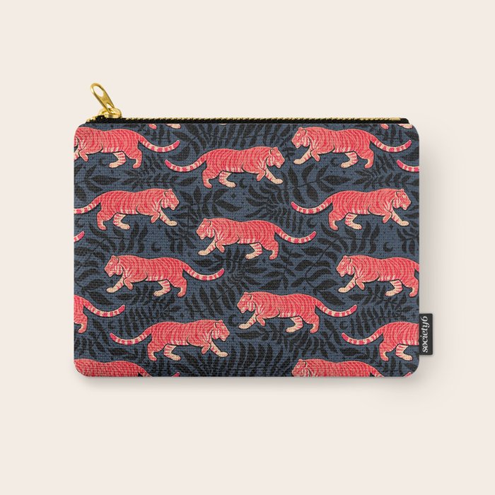 Tigers - coral and midnight  Carry All Pouch Gallery Image 1