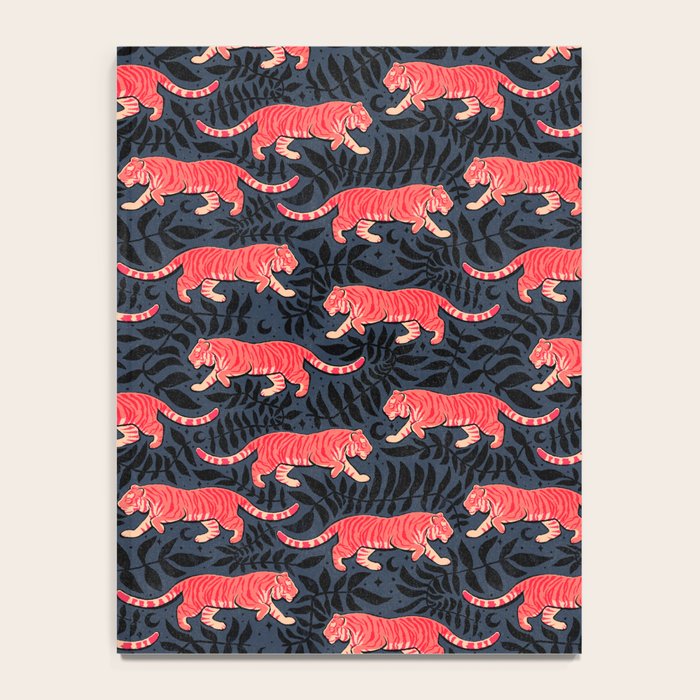 Tigers - coral and midnight  Notebook Gallery Image 4