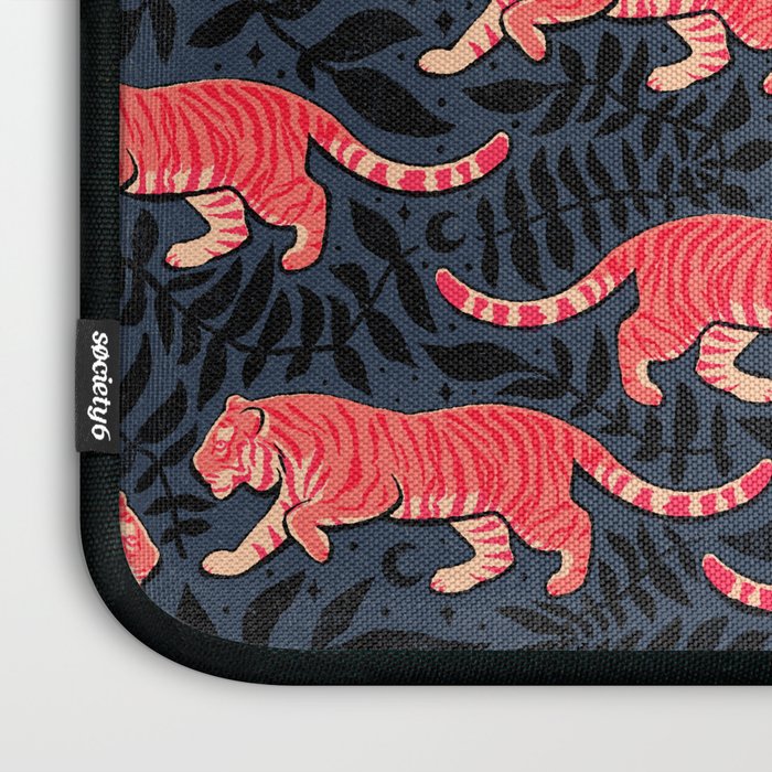Tigers - coral and midnight  Laptop Sleeve Gallery Image 3