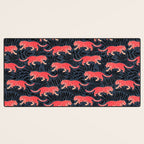 Tigers - coral and midnight  Desk Mat Gallery Image 3