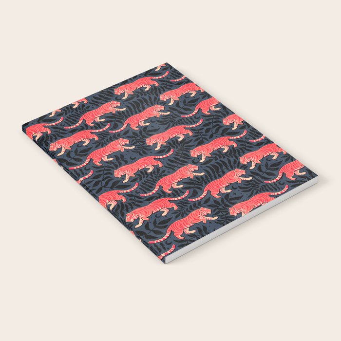 Tigers - coral and midnight  Notebook Gallery Image 1
