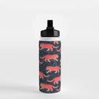 Tigers - coral and midnight  Water Bottle Gallery Image 2