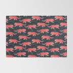 Tigers - coral and midnight  Rug Gallery Image 2