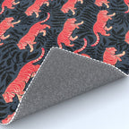 Tigers - coral and midnight  Rug Gallery Image 4