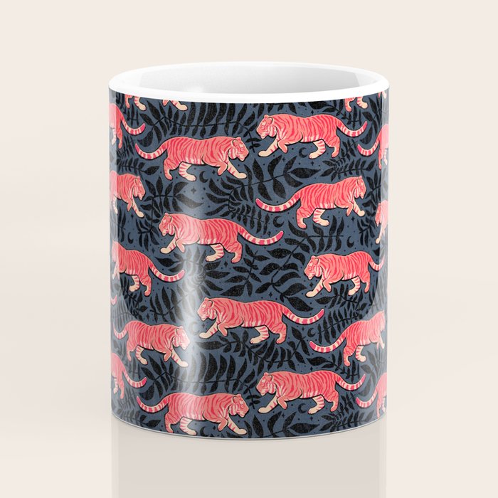Tigers - coral and midnight  Coffee Mug Gallery Image 4