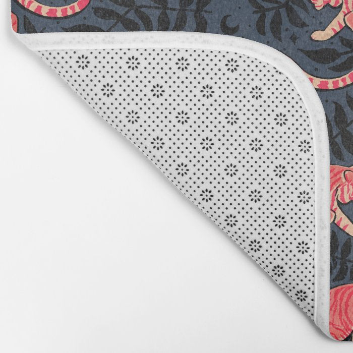 Tigers - coral and midnight  Bath Mat Gallery Image 2