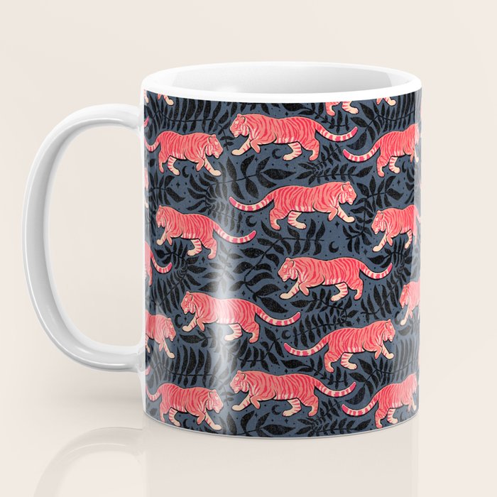Tigers - coral and midnight  Coffee Mug Gallery Image 3
