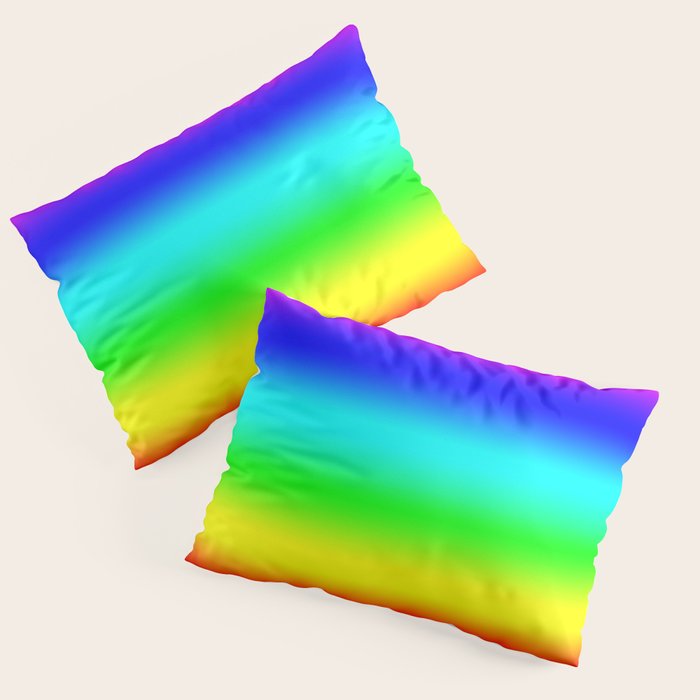 Modern Bright Rainbow Colors Ombre Pillow Sham Gallery Image 3