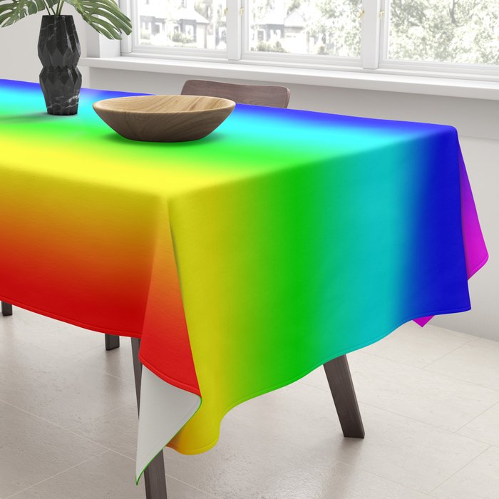 Modern Bright Rainbow Colors Ombre Tablecloth Gallery Image 3