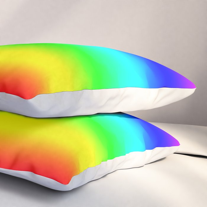 Modern Bright Rainbow Colors Ombre Pillow Sham Gallery Image 3