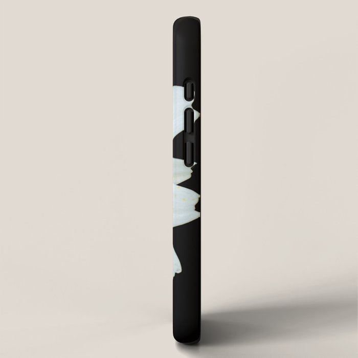 Hello Daisy - White Flower Black Background #decor #society6 #buyart iPhone Case Gallery Image 2