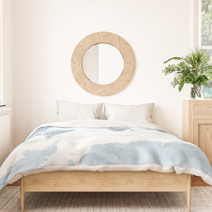 Steel watercolor detailed world map Raul Duvet Cover Gallery Image 3