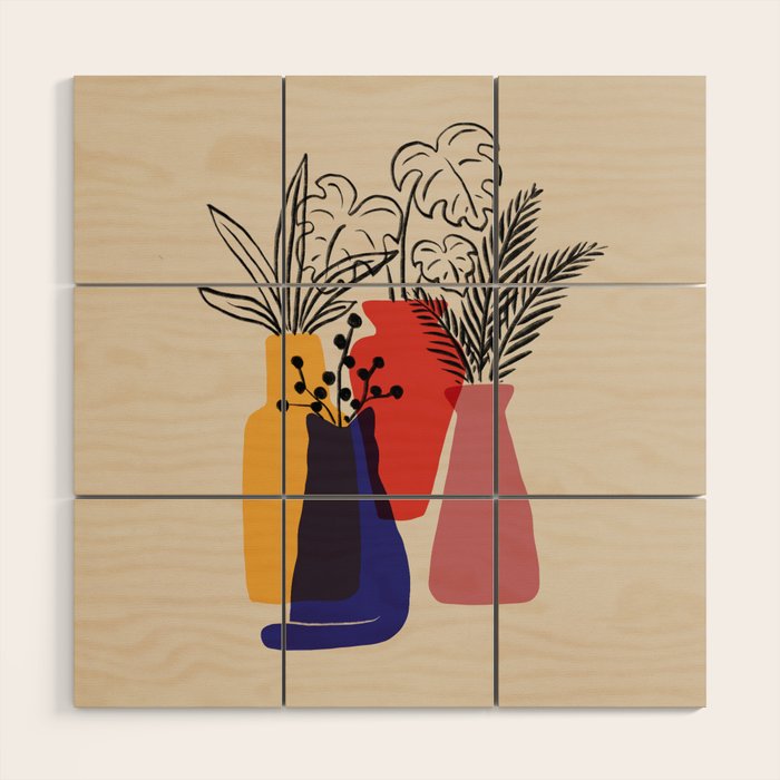 Cat and Plant 66 Wood Wall Art Gallery Image 1