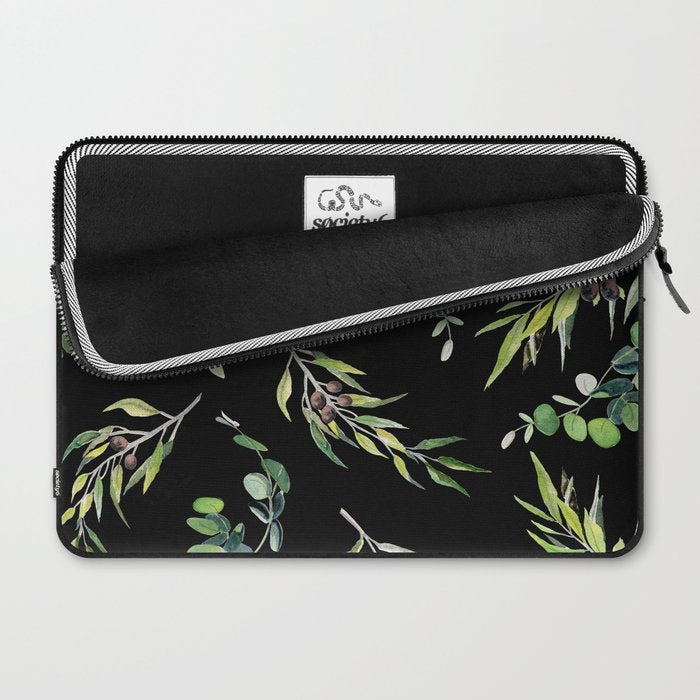 Eucalyptus and Olive Pattern  Laptop Sleeve Gallery Image 2