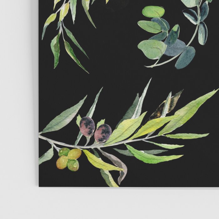 Eucalyptus and Olive Pattern  Poster Gallery Image 3