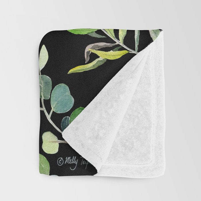Eucalyptus and Olive Pattern  Throw Blanket Gallery Image 3