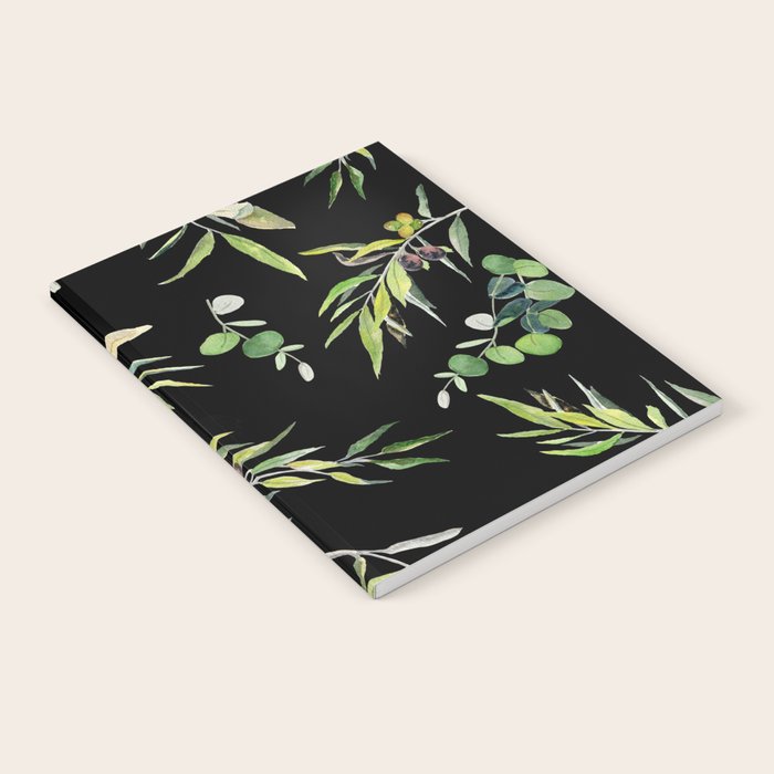 Eucalyptus and Olive Pattern  Notebook