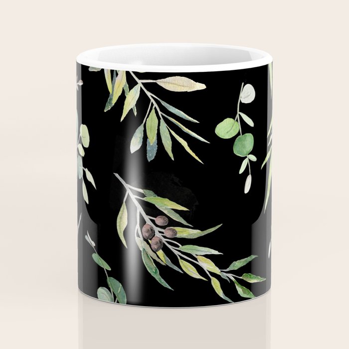 Eucalyptus and Olive Pattern  Coffee Mug Gallery Image 4