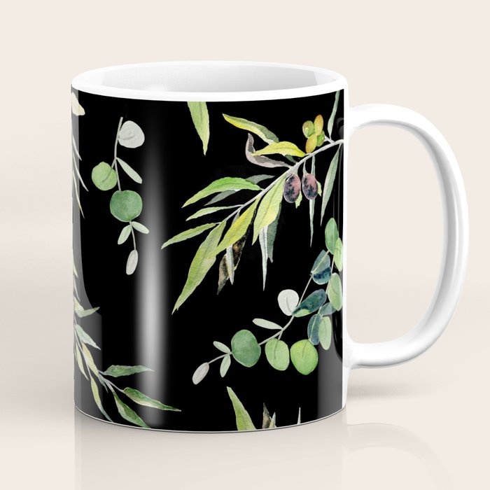 Eucalyptus and Olive Pattern  Coffee Mug Gallery Image 1