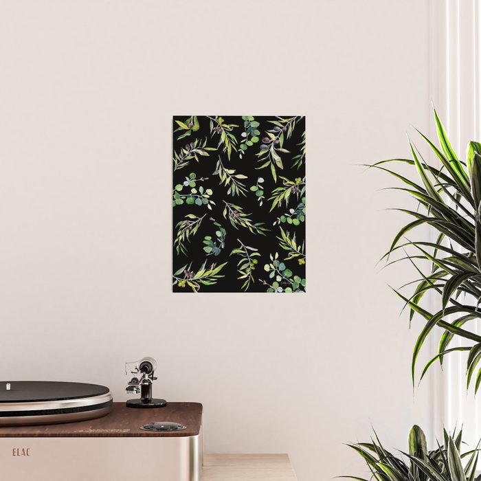 Eucalyptus and Olive Pattern  Poster Gallery Image 2