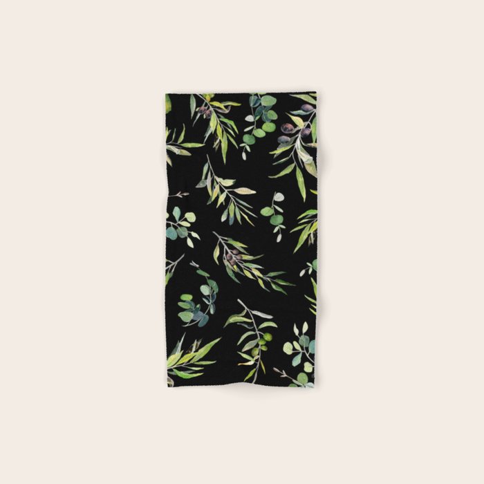 Eucalyptus and Olive Pattern  Bath Towel Gallery Image 1