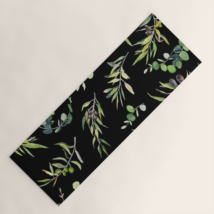 Eucalyptus and Olive Pattern  Yoga Mat Gallery Image 1
