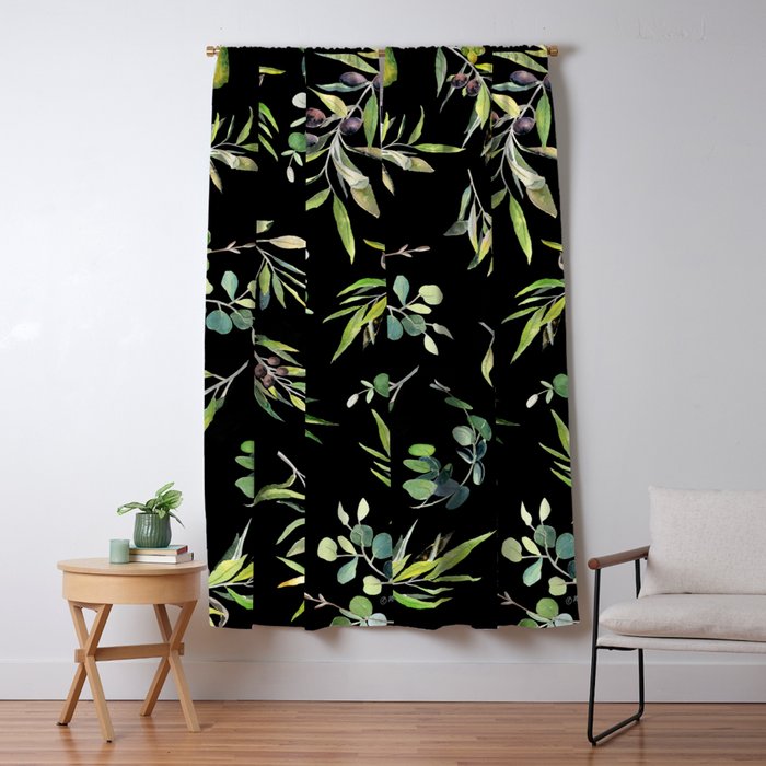 Eucalyptus and Olive Pattern  Window Curtain Gallery Image 5