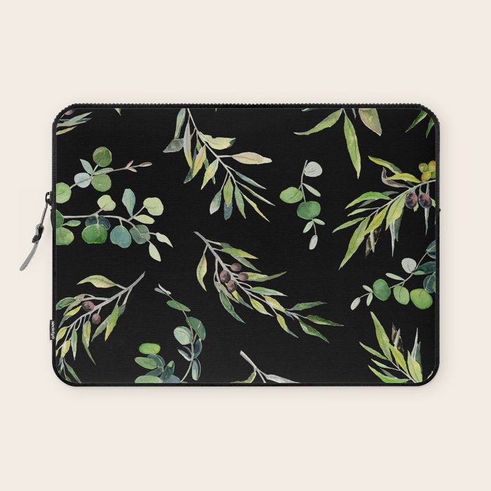 Eucalyptus and Olive Pattern  Laptop Sleeve Gallery Image 1