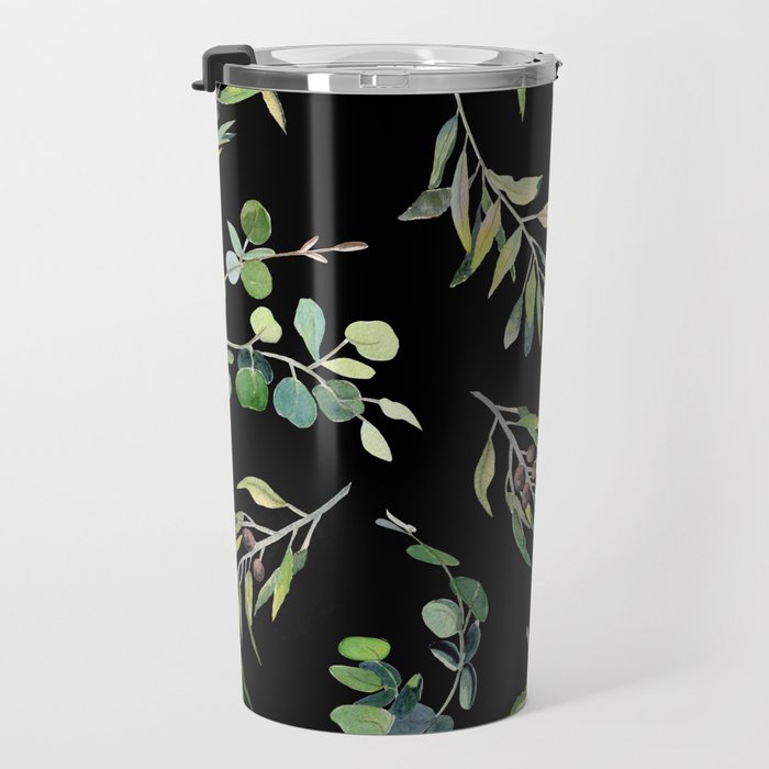 Eucalyptus and Olive Pattern  Travel Mug Gallery Image 3