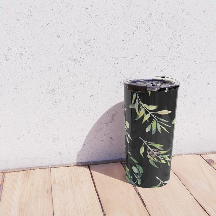 Eucalyptus and Olive Pattern  Travel Mug Gallery Image 4