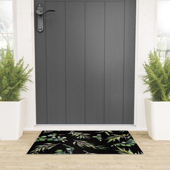 Eucalyptus and Olive Pattern  Welcome Mat Gallery Image 3