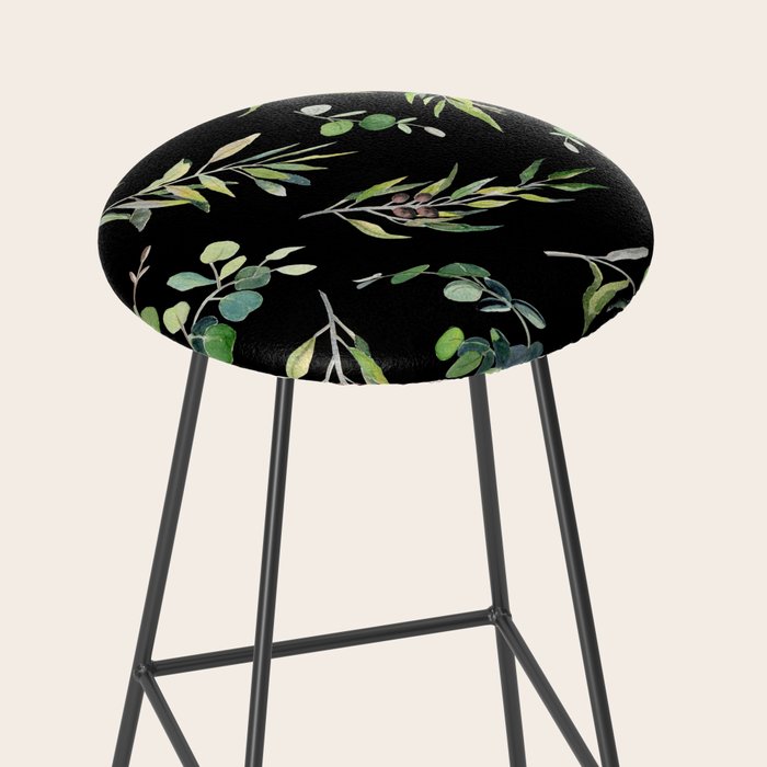 Eucalyptus and Olive Pattern  Stool Gallery Image 2