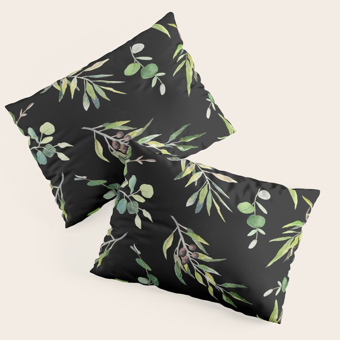 Eucalyptus and Olive Pattern  Pillow Sham Gallery Image 3