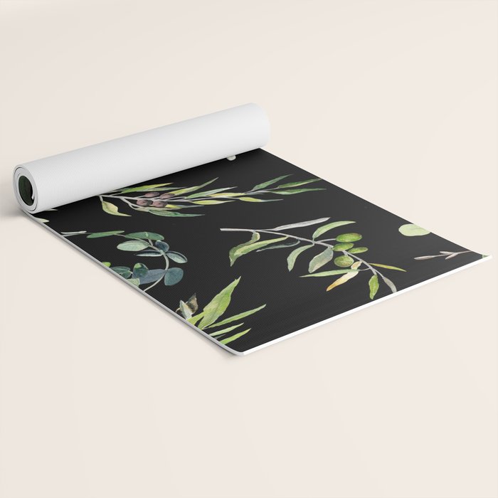Eucalyptus and Olive Pattern  Yoga Mat Gallery Image 2