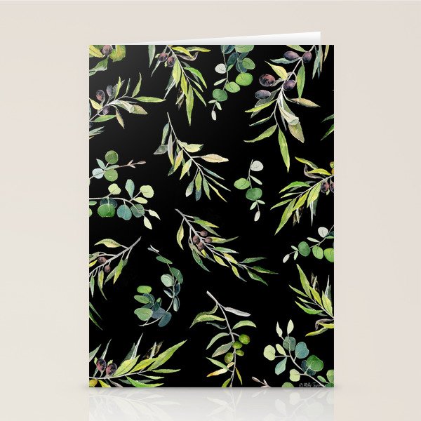 Eucalyptus and Olive Pattern  Stationery Card Gallery Image 2