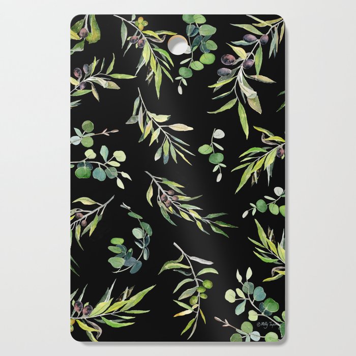 Eucalyptus and Olive Pattern  Cutting Board Gallery Image 1