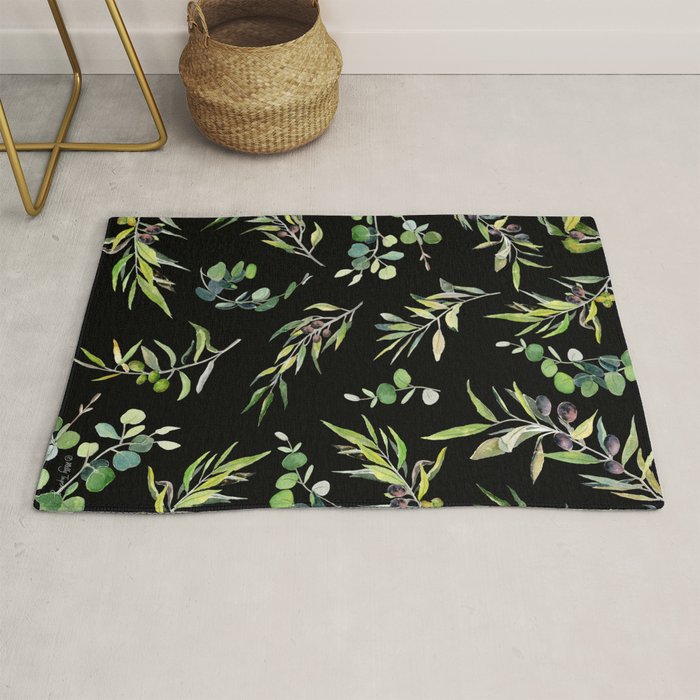 Eucalyptus and Olive Pattern  Rug Gallery Image 1