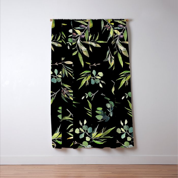 Eucalyptus and Olive Pattern  Window Curtain Gallery Image 3