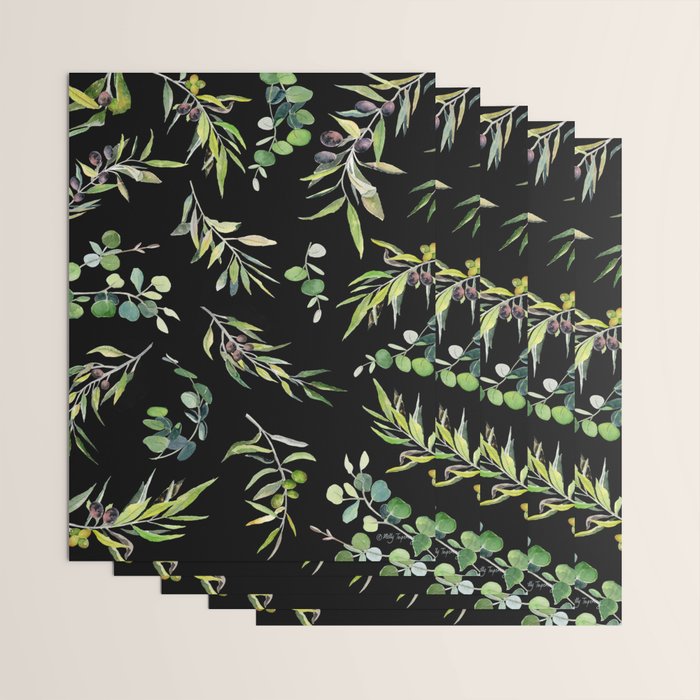 Eucalyptus and Olive Pattern  Wrapping Paper Gallery Image 3